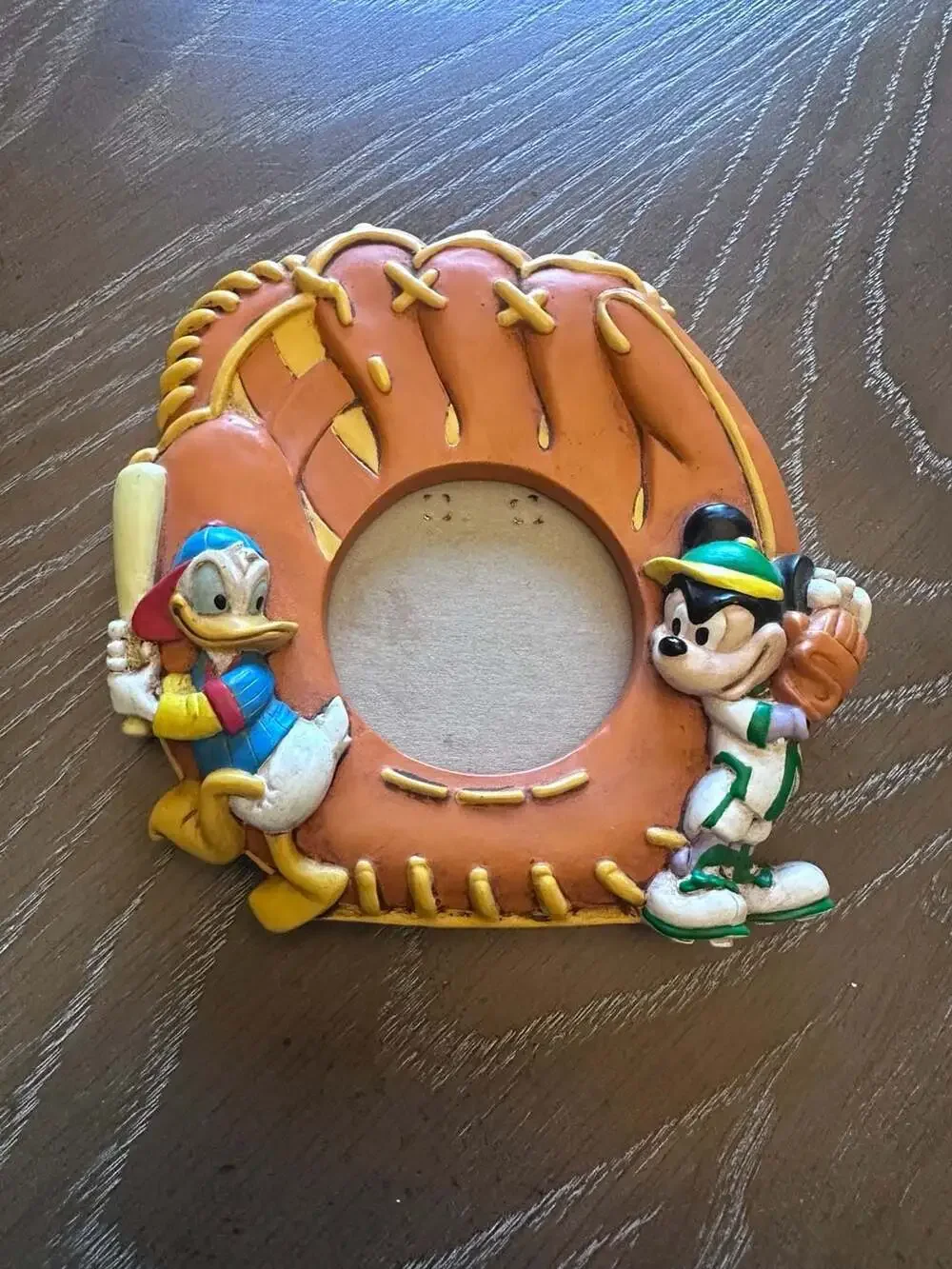 Vintage Disney Baseball Mit Photo Frame Mickey Mouse and Donald Duck Sports